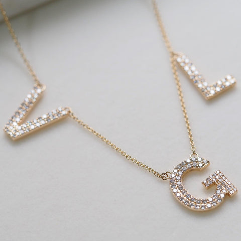 V, G, L Cable Chain Necklace
