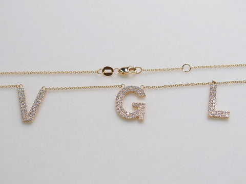 V, G, L Cable Chain Necklace