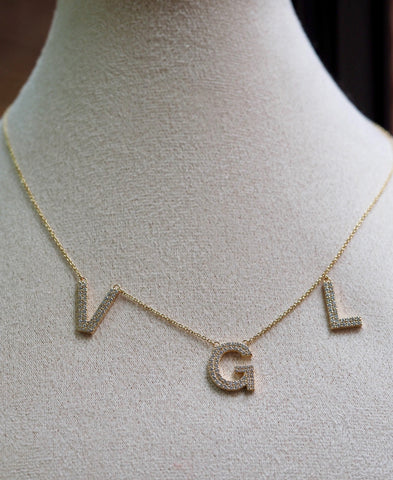 V, G, L Cable Chain Necklace