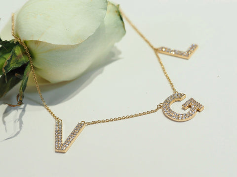 V, G, L Cable Chain Necklace
