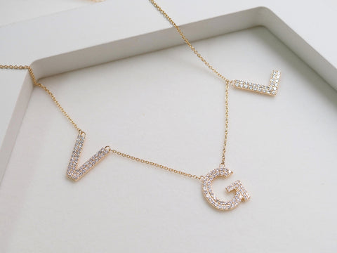 V, G, L Cable Chain Necklace