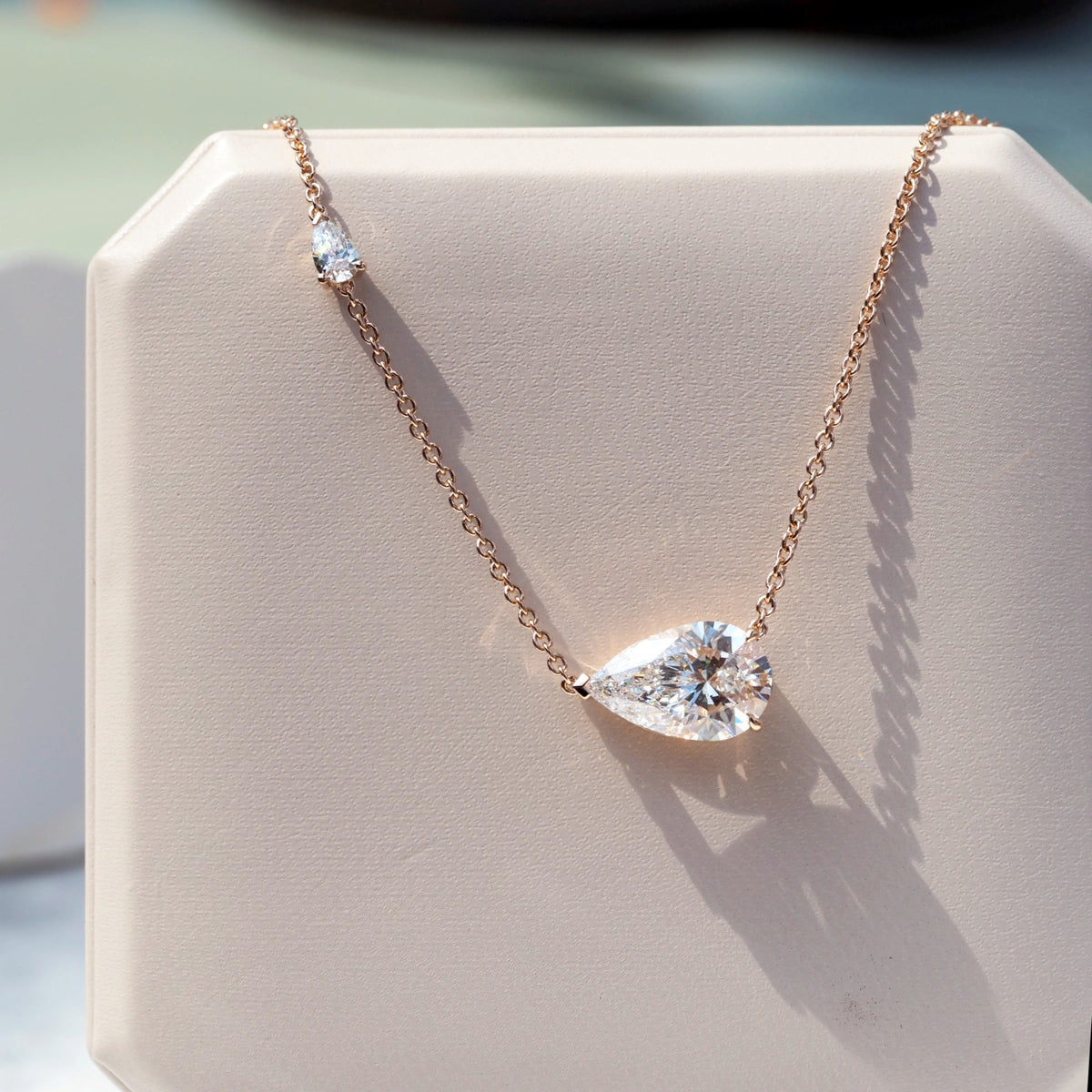 3ct Pear-Shaped Diamond Necklace
