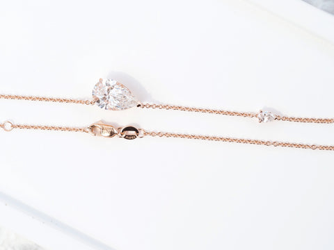 3ct Pear-Shaped Diamond Necklace