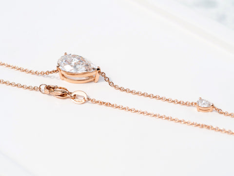 3ct Pear-Shaped Diamond Necklace