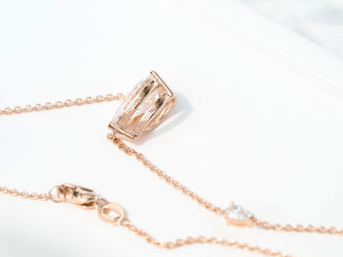 3ct Pear-Shaped Diamond Necklace