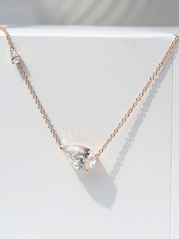 3ct Pear-Shaped Diamond Necklace