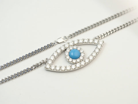 The Evil Eye Necklace - 18K white gold