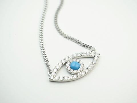 The Evil Eye Necklace - 18K white gold