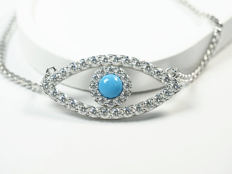 The Evil Eye Necklace - 18K white gold