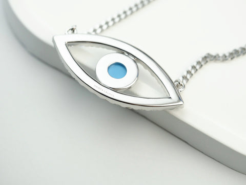 The Evil Eye Necklace - 18K white gold