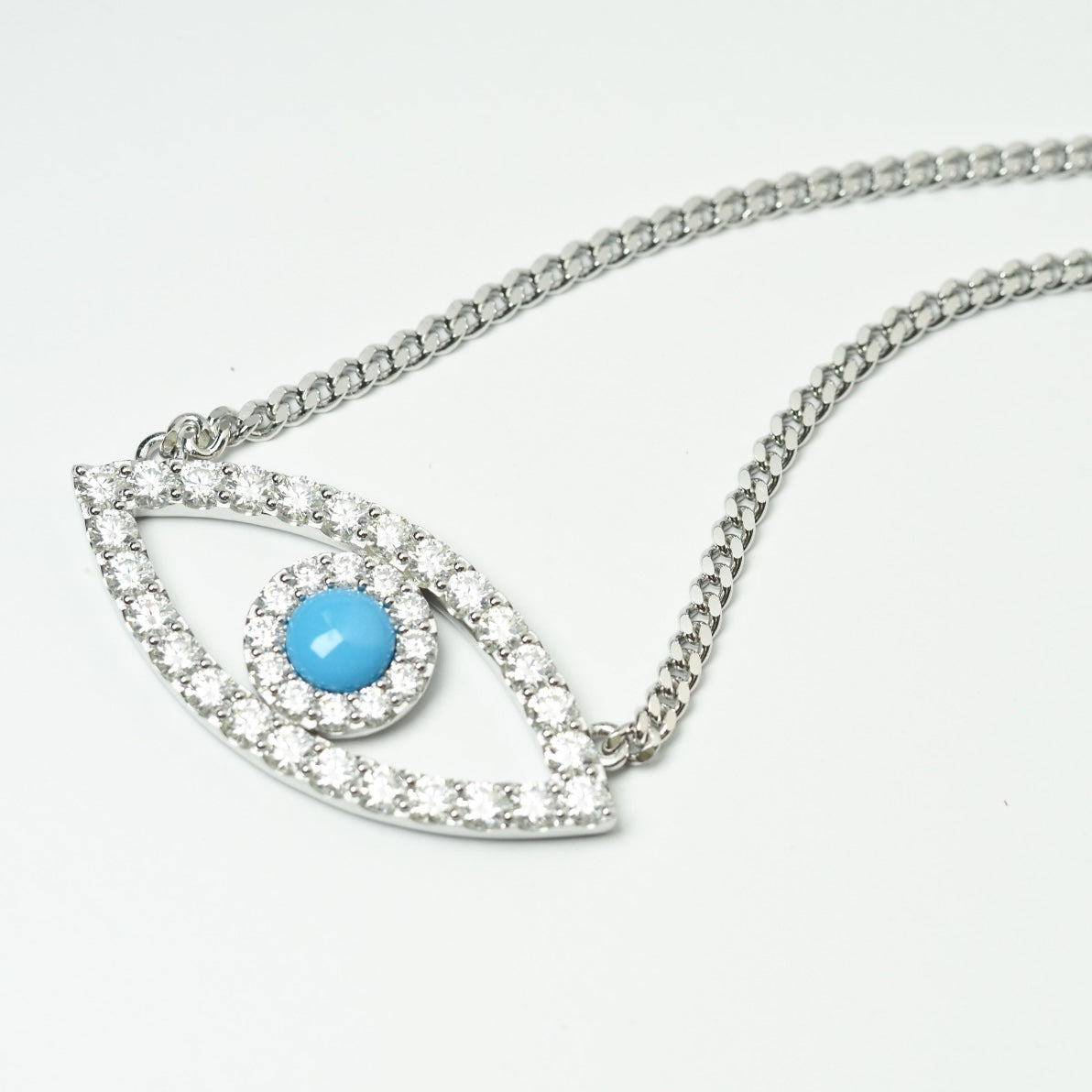The Evil Eye Necklace - 18K white gold