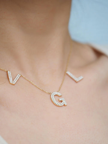 V, G, L Cable Chain Necklace